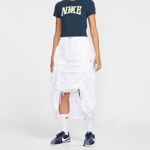 Nike Women's White Midi Skirt with Lace Trim